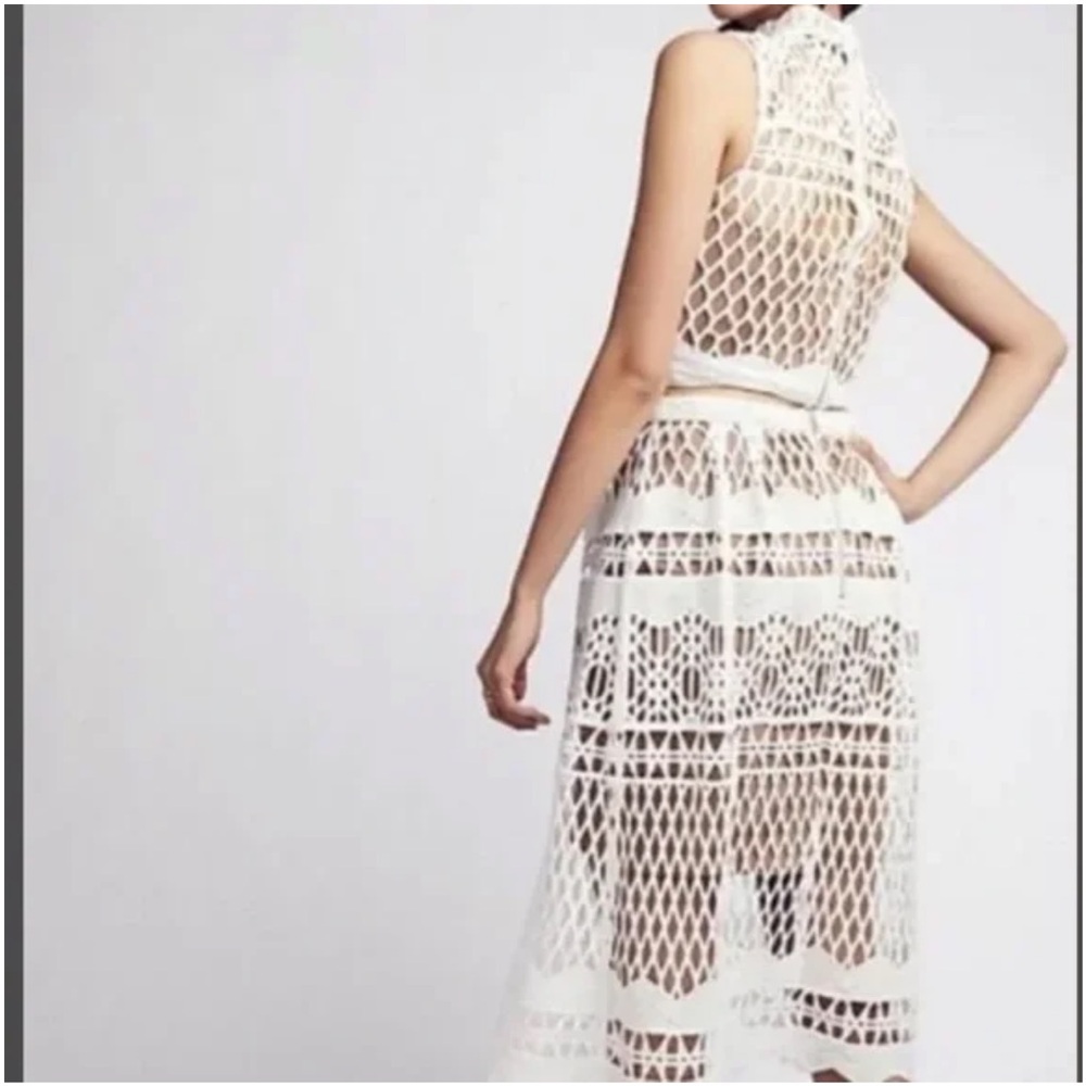 Free People Ministry Of Style Demure Set Crop Top & MIDI Skirt White Lace, 6 - Picture 3 of 16